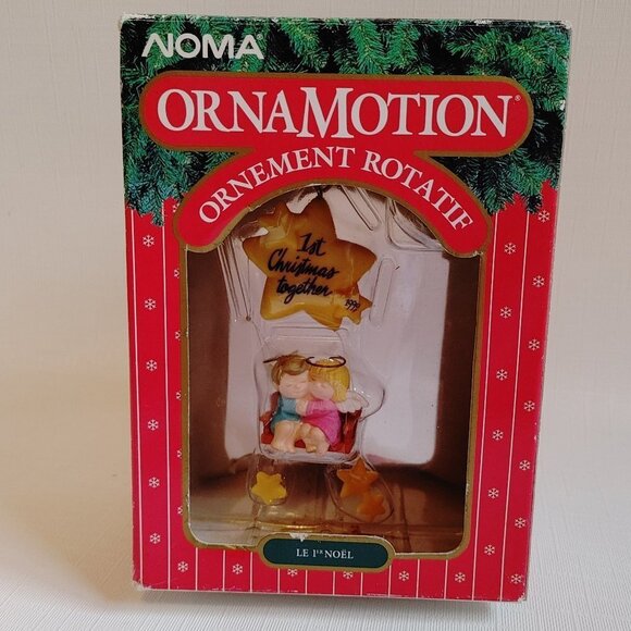 Vintage 1989 Noma Ornamotion Ornament First Christmas Together Rotating Star - Picture 2 of 11